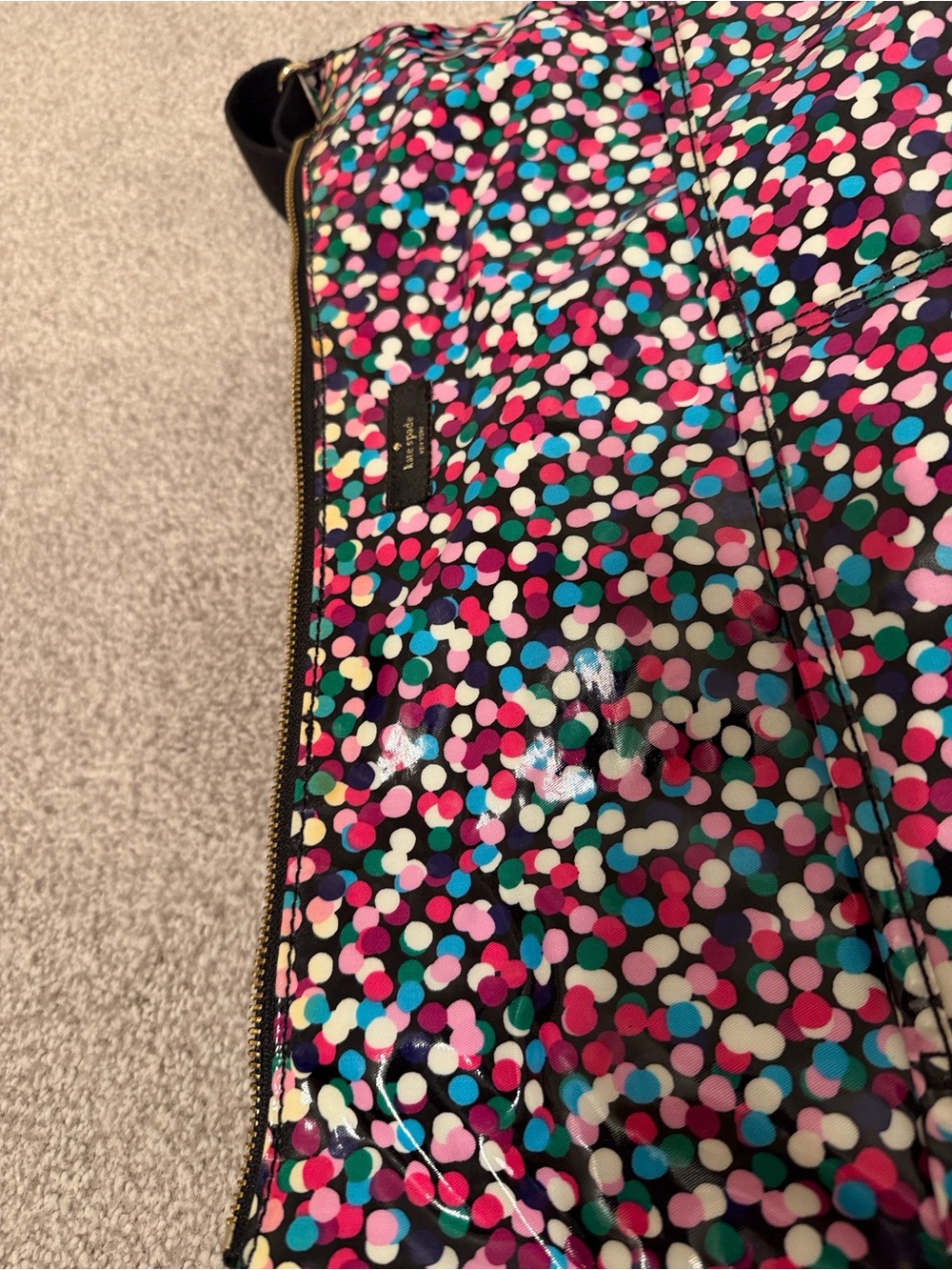 Kate spade baby bag Multicolor Confetti Crossbody Tote with Black Strap - Picture 9 of 15